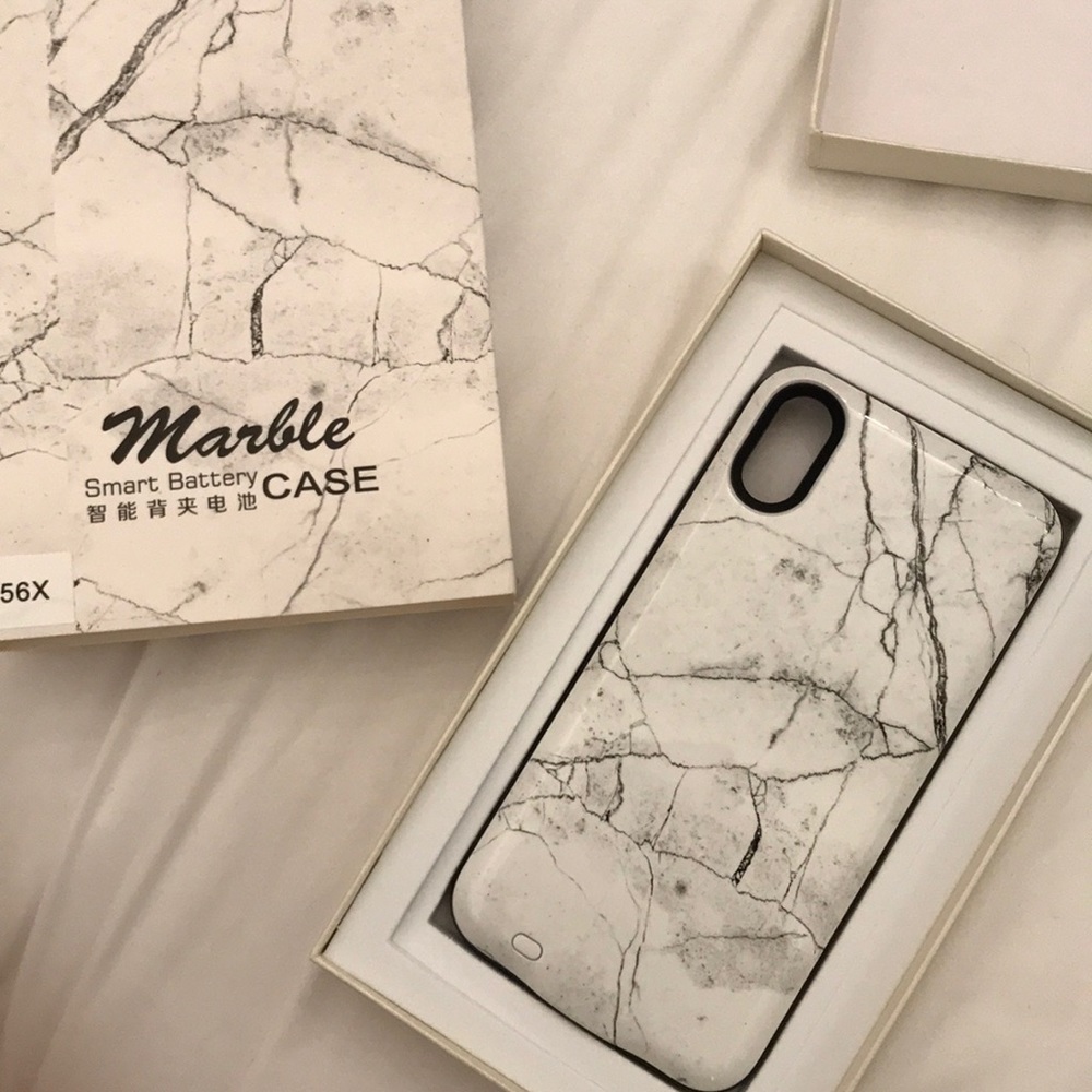 Never used iphoneX charging marble phone case